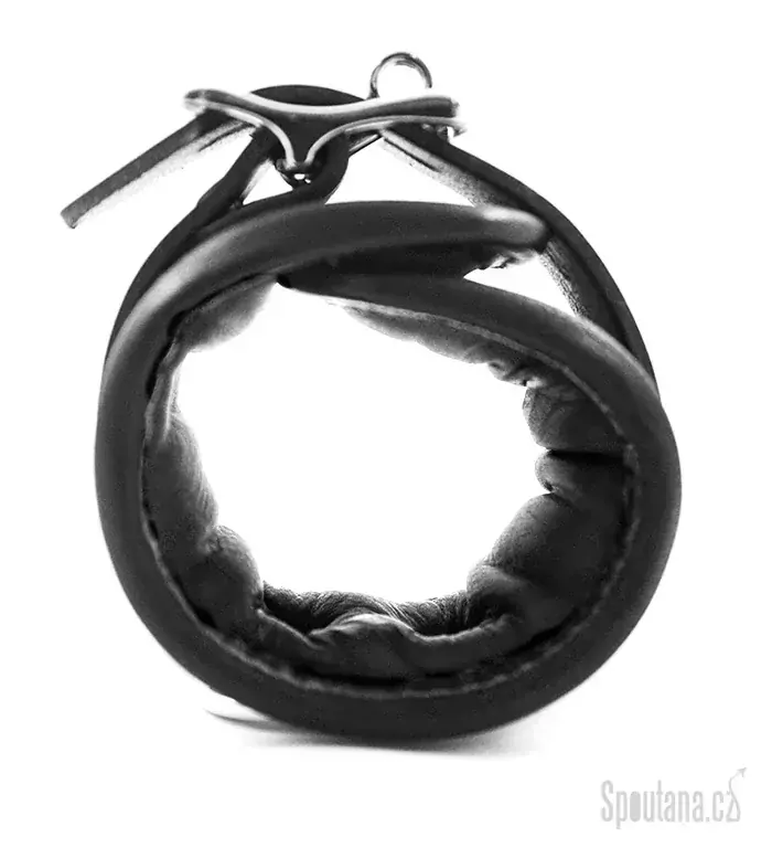 Kožená polstrovaná pouta kotníky  (+ uzamykatelná)