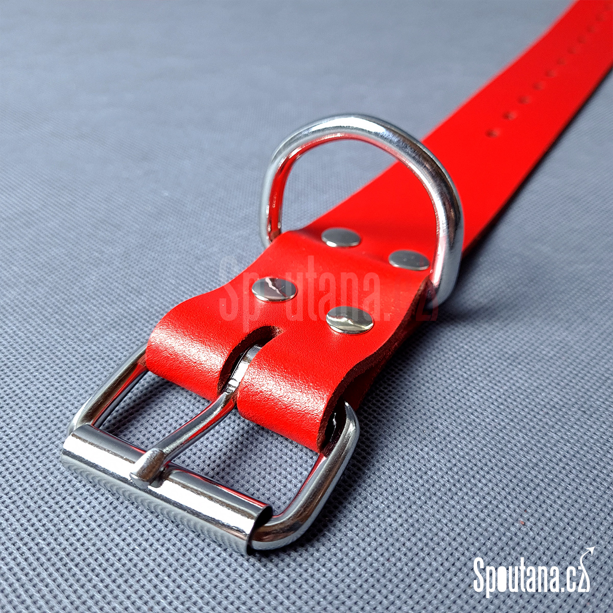 Kožený Bondage Řemen Červený 4cm / 80cm