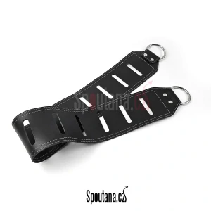 Kožený Upínací Bondage Pás na Postel - Černý