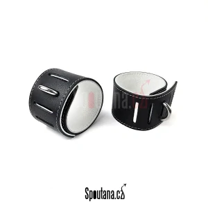 Masivní Kožená Pouta Simplex - Černá 15-21cm