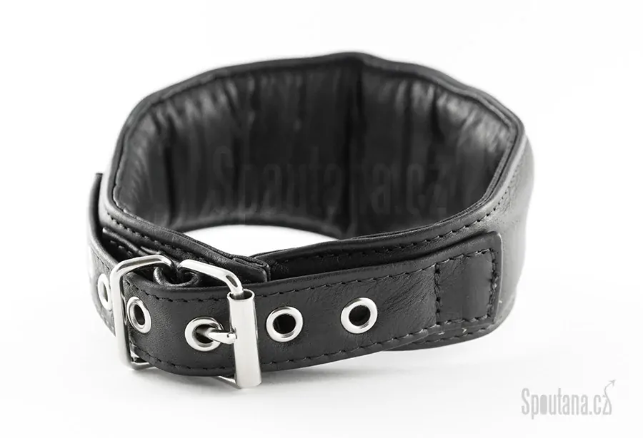 Kožený Fetish Obojek Prošívaný s Nýtky "Rona"