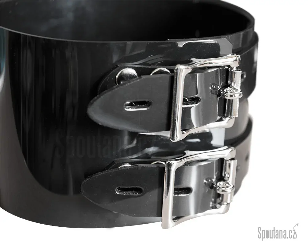 Masivní Vysoký BDSM Černý Obojek PVC