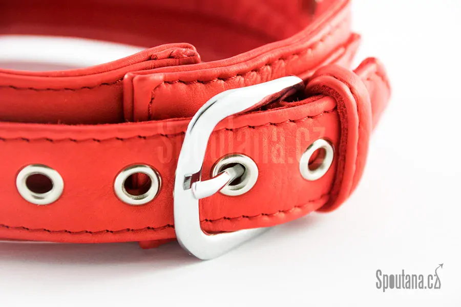 Kožený Fetish Obojek Prošívaný Zdobený "Antaras"