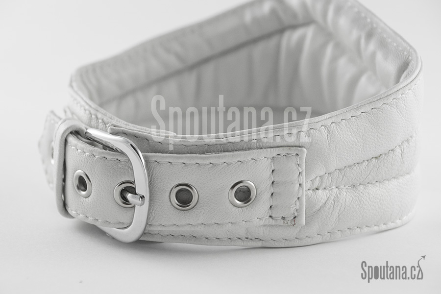 Kožený Fetish Obojek Prošívaný s Očkem "Lair"