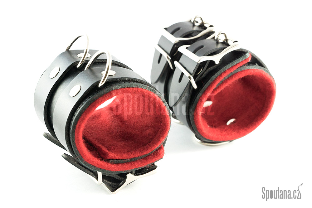 Kožená Extra Široká Podložená Pouta Zápěstí