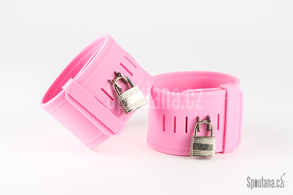 Silikonová pouta kotníky - růžová - doprodej