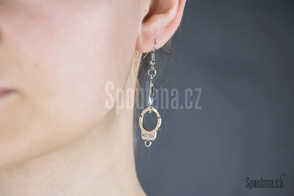 Náušnice - policejní pouta - doprodej