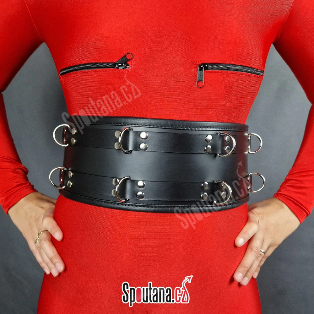 Masivní Široký Bondage Opasek s Kroužky