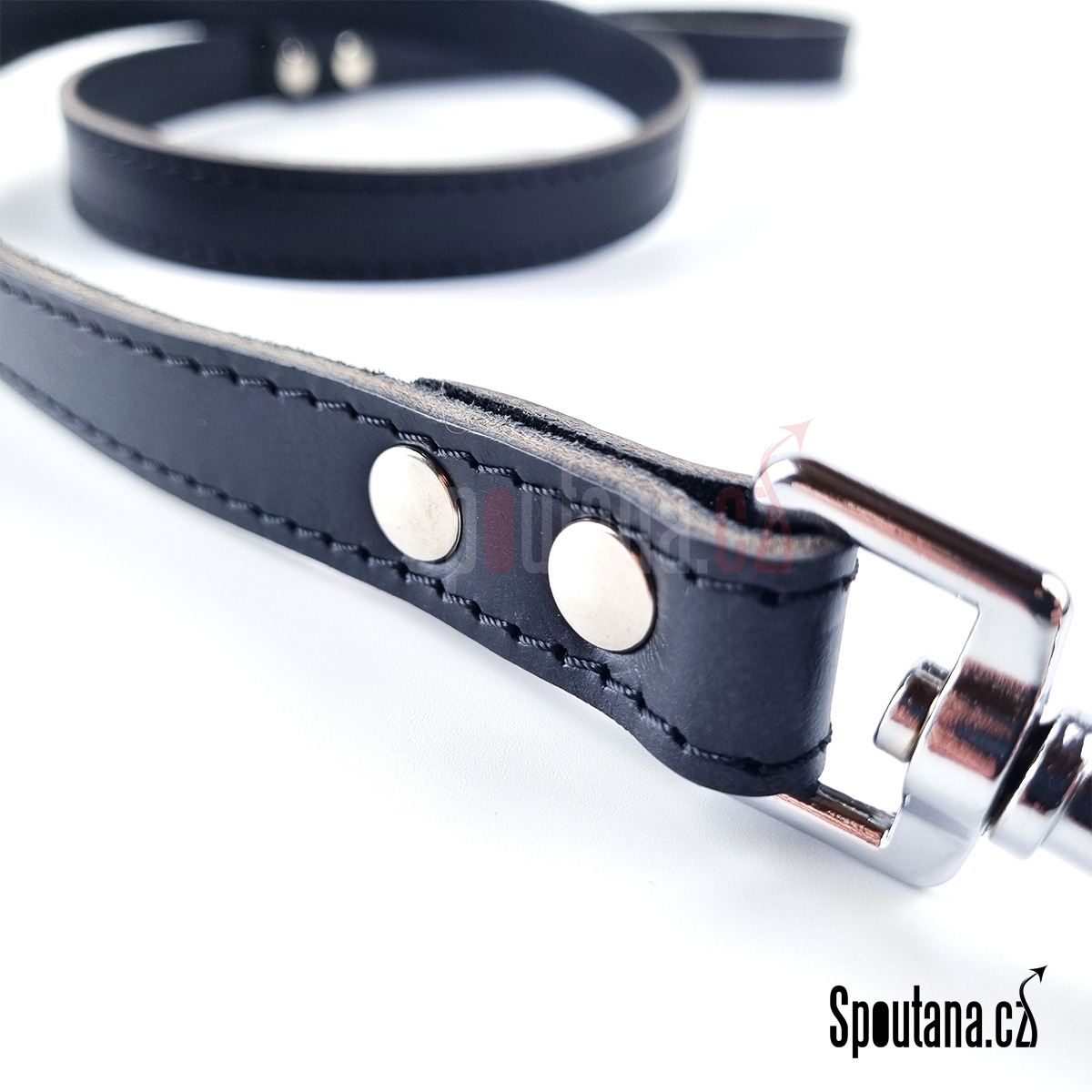 Vodítko Kožené Černé