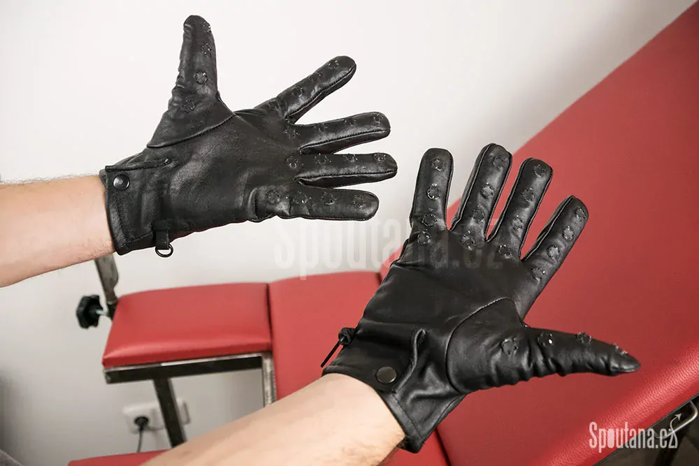 Kožené BDSM Škrábací Rukavice se Zoubky - doprodej
