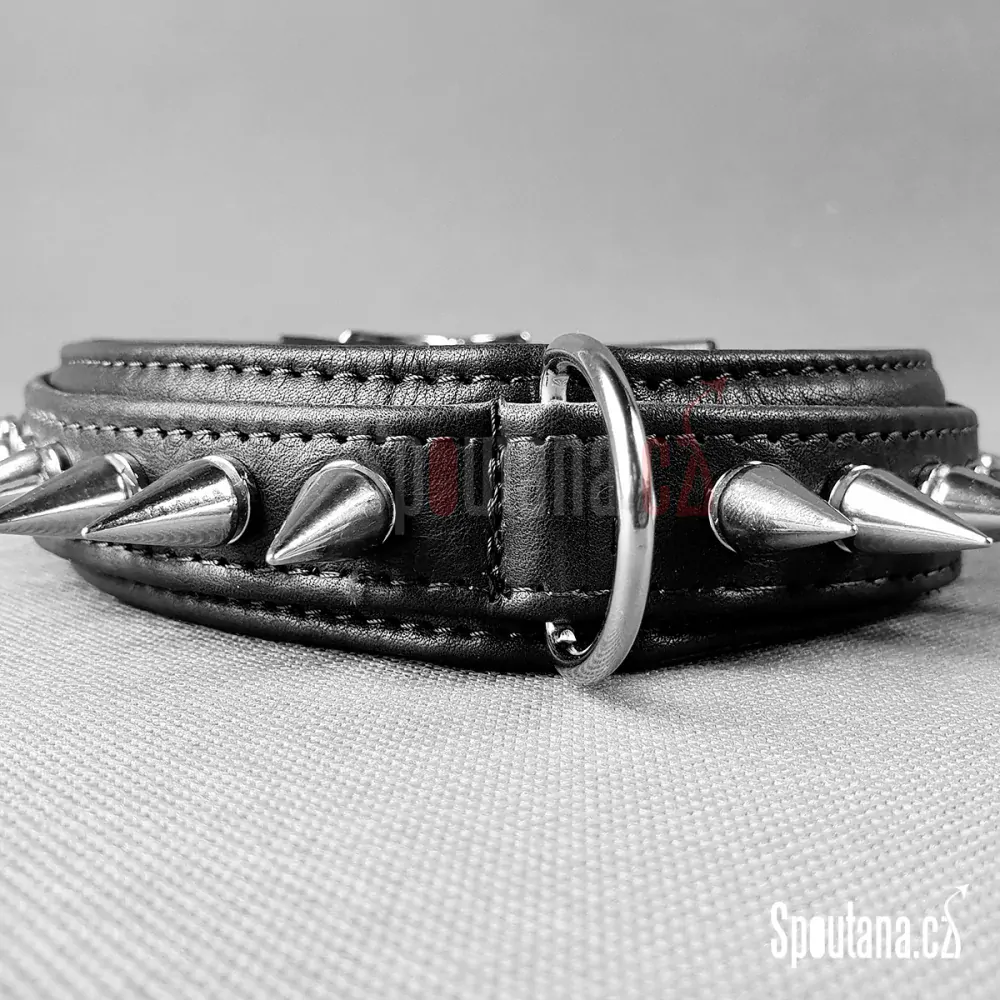 Kožený Fetish Obojek Polstrovaný s Hroty 