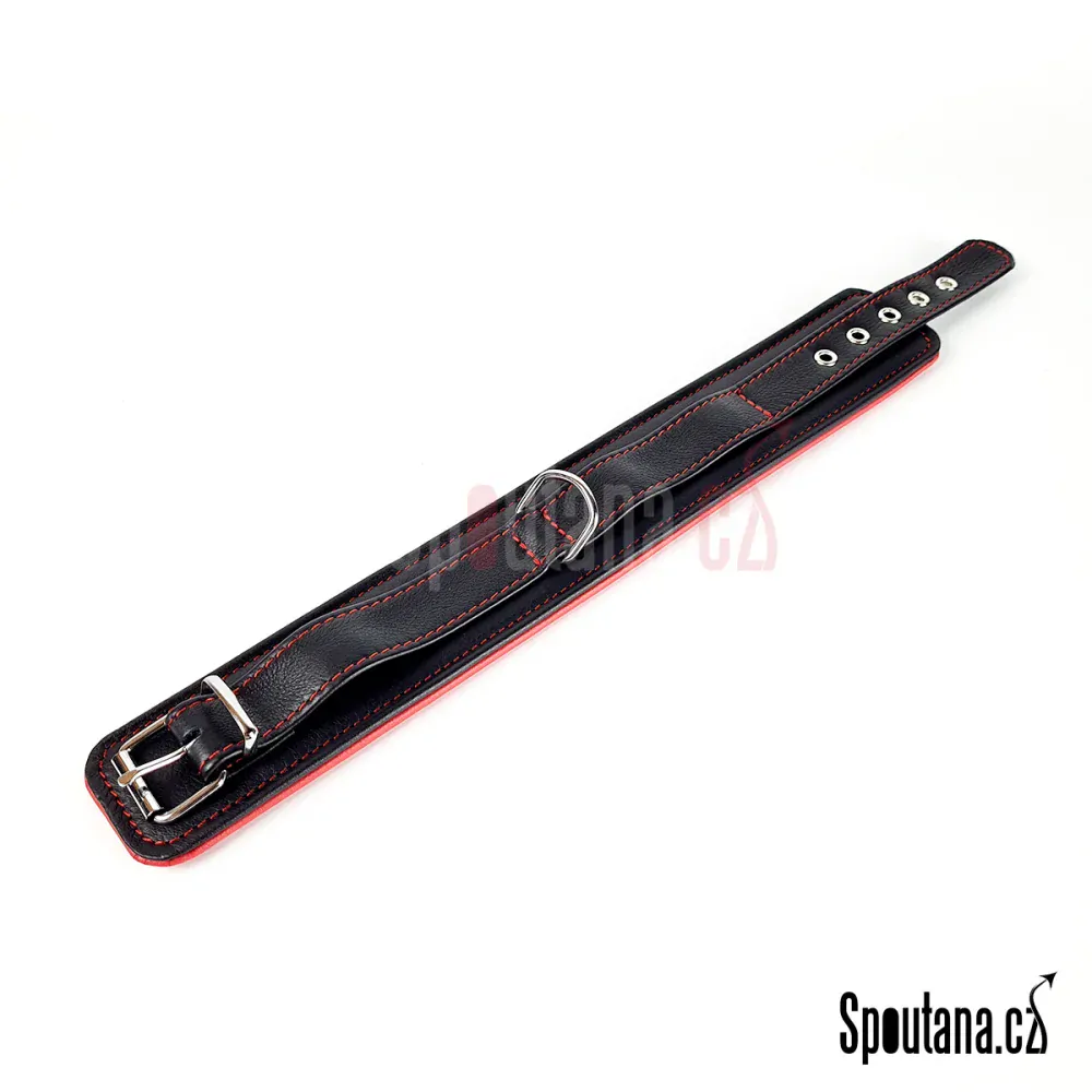 Kožený Komfortní Obojek s Polstrováním Softy Červený