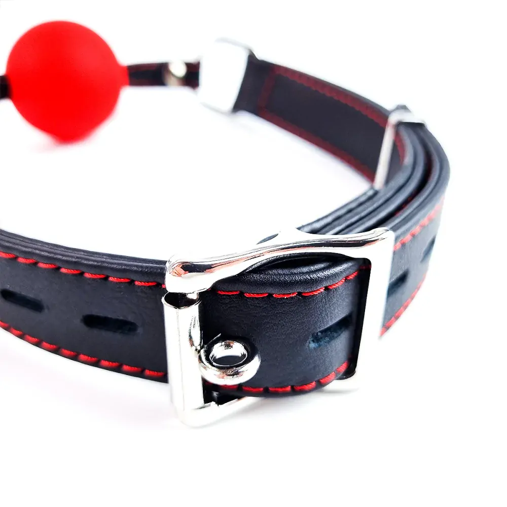 Luxusní Kožený BDSM Roubík Černý Uzamykatelný