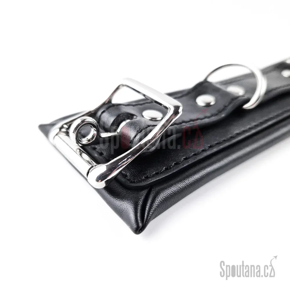 Polstrovaný Komplet Pout a Obojku Černý