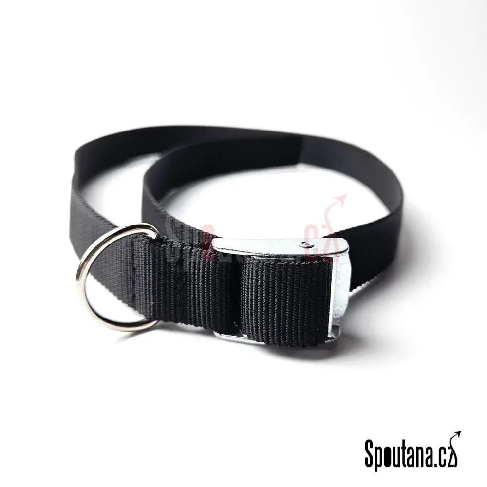 Černý Bondage Popruh s Kroužkem Pro Rychlé Utažení