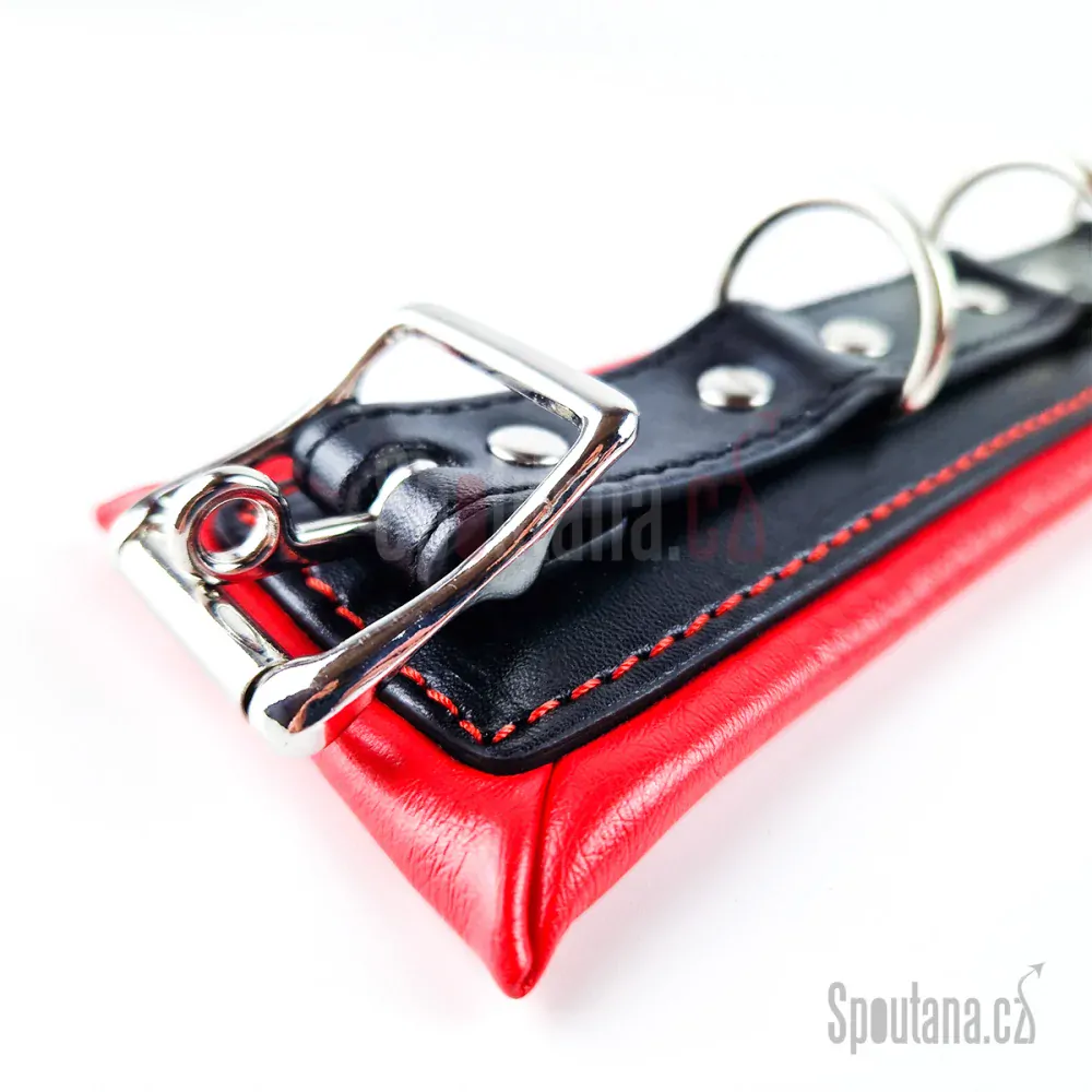 Polstrovaná Pouta Pro Kotníky Červeno - černá