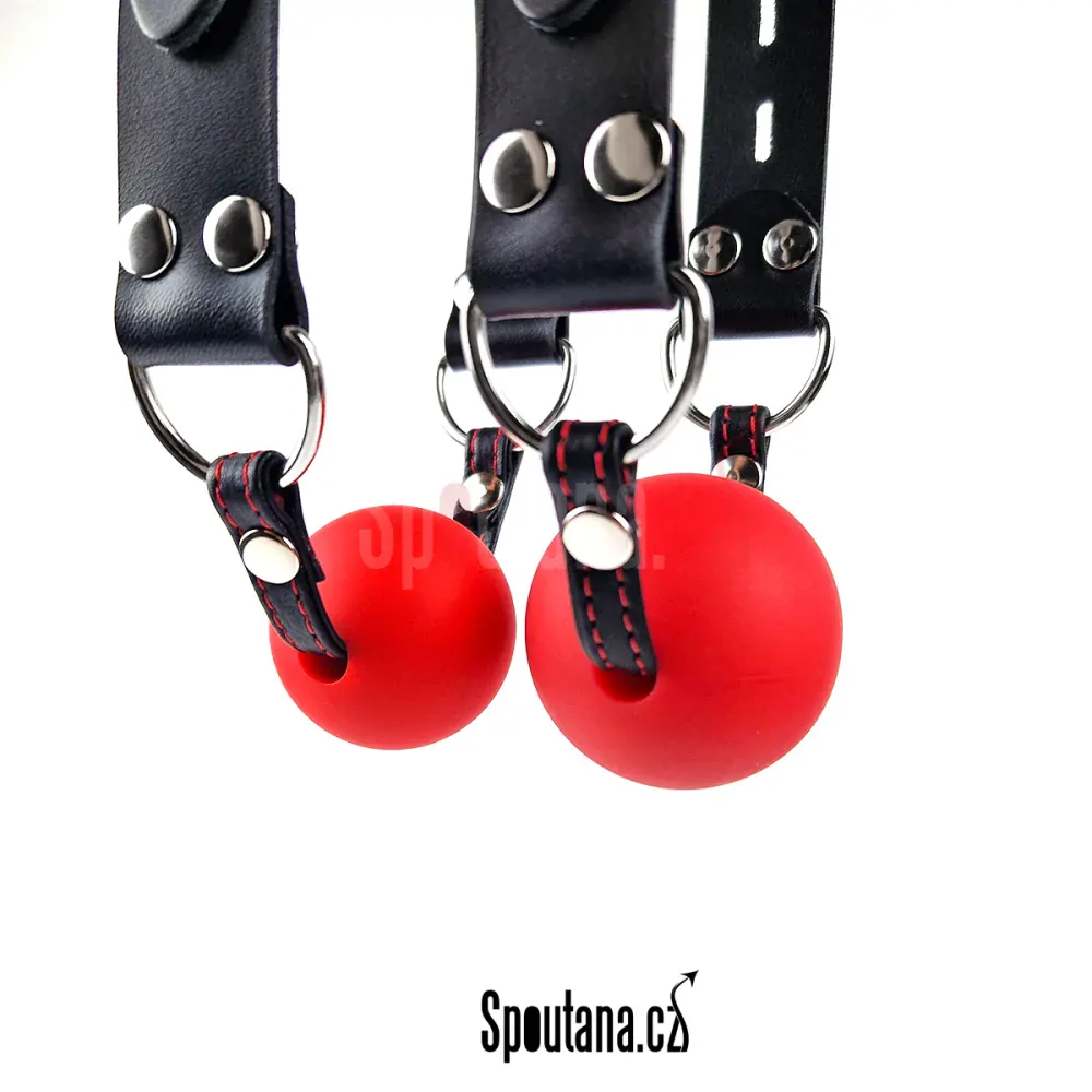 Luxusní Kožený BDSM Roubík Černý Uzamykatelný