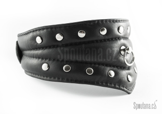 Kožený Fetish Obojek Prošívaný Zdobený "Dion"