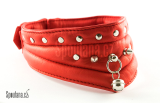 Kožený Fetish Obojek Prošívaný Zdobený "Antaras"