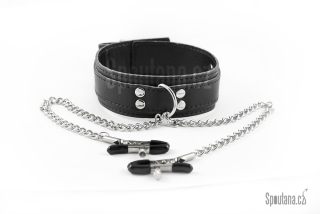 Obojek se Skřipečky na Bradavky- Černý