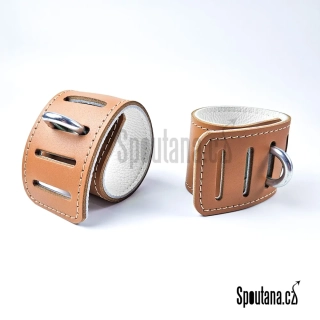 Masivní Kožená Pouta Simplex Klinik - Hnědá 15-21cm