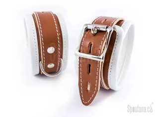 Luxusní kožená pouta kotníky „psycho“ II